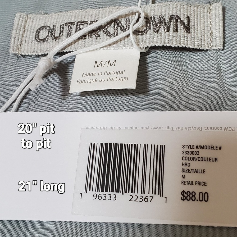 Outerknown NWT Soft Grey Sleeveless Tank Blouse Size M  Easy Fit MSRP $88 - Picture 5 of 5